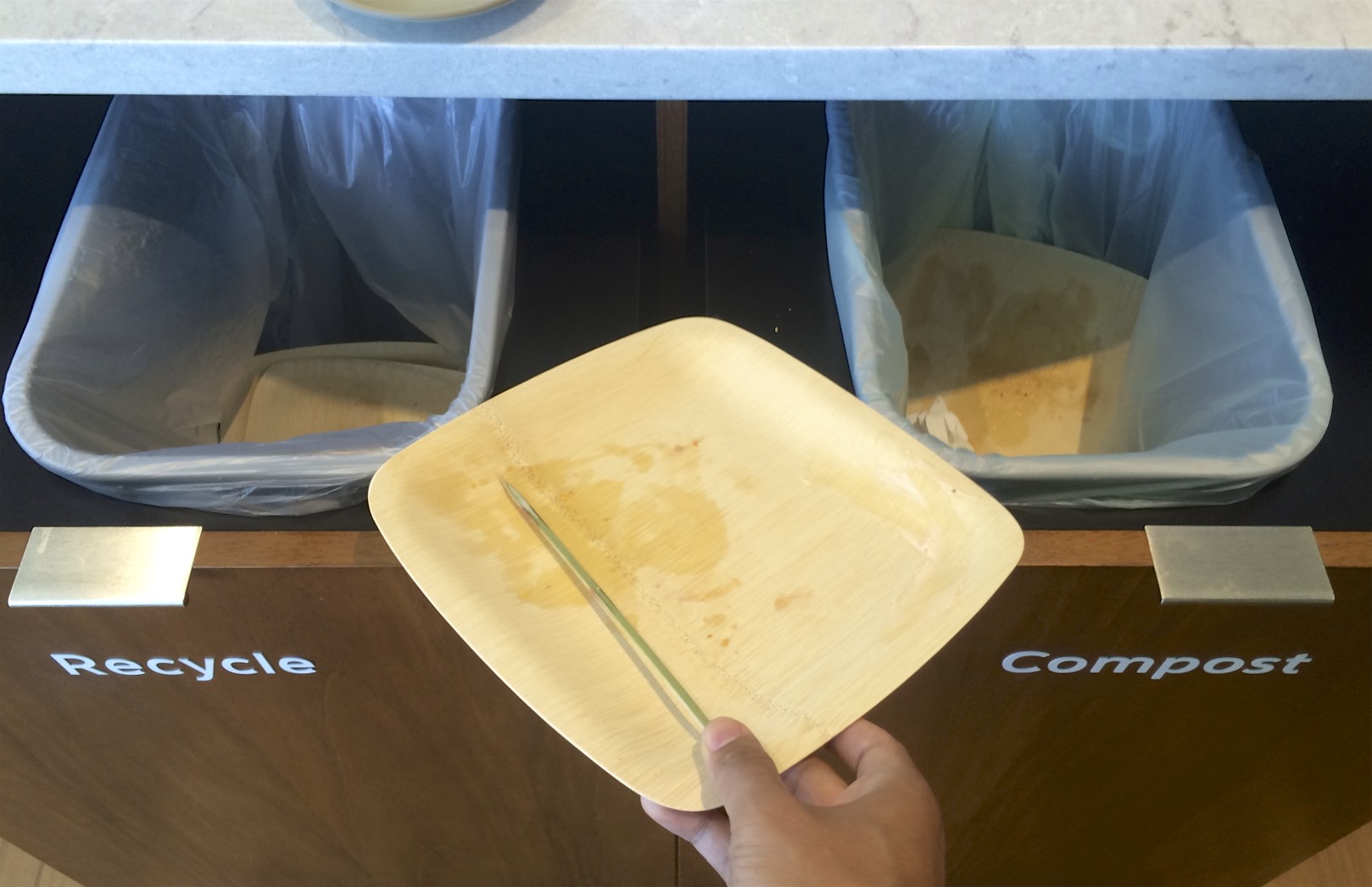 Recycling mistakes by employees at a corporate HQ